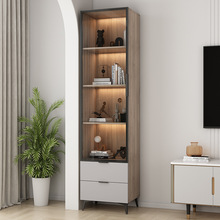 实木书柜家用带玻璃门小户型客厅置物柜可订轻奢落地储物展示立柜