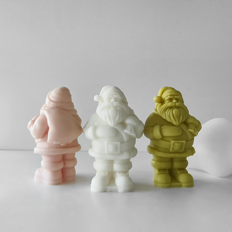 Jiahuimei Santa Claus silicona molde DIY Navidad artesanal aromaterapia fragante piedra mano regalo vela molde