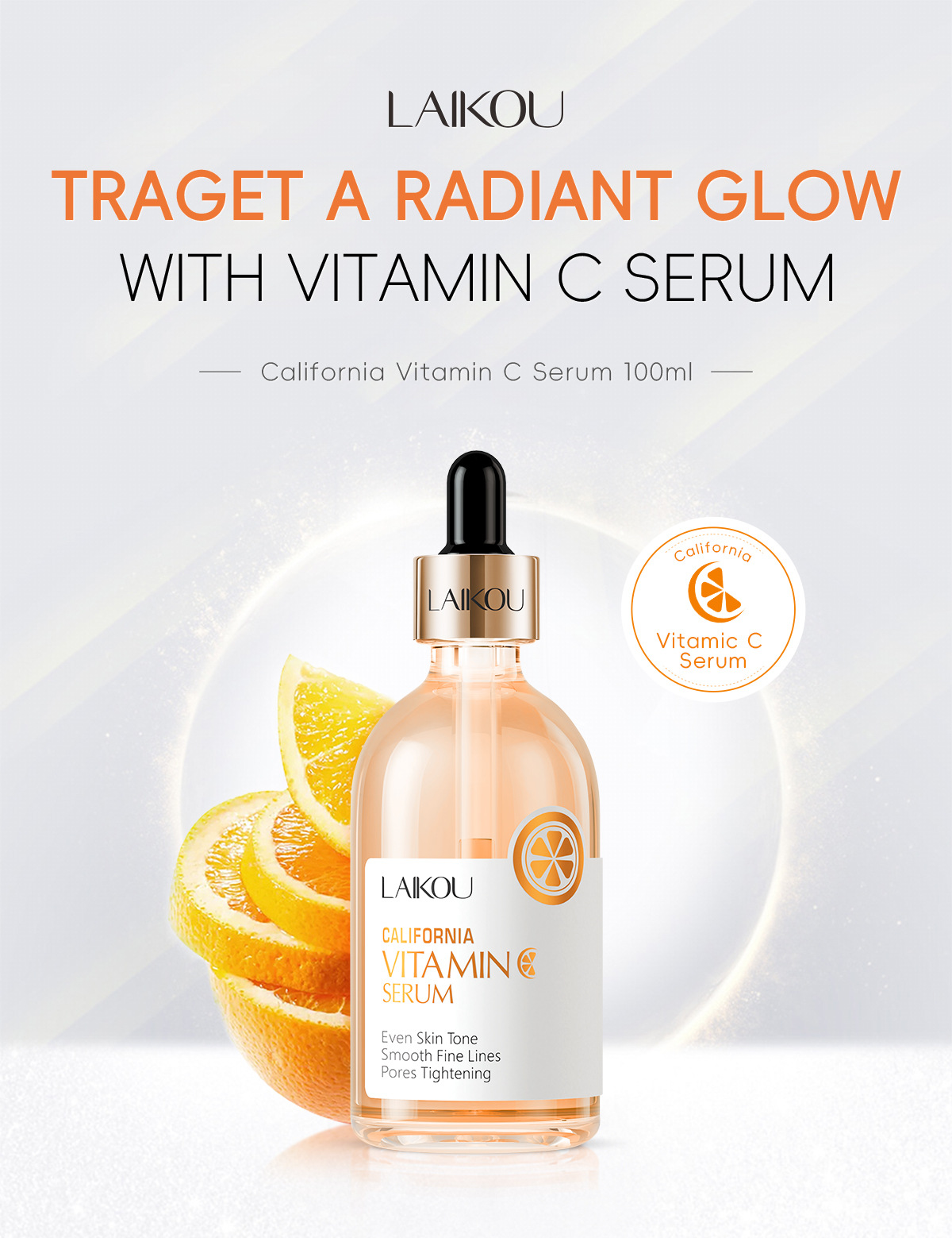 LAIKOU Vitamin C Essence 100ml Hydrating, Moisturizing and beautifying skin care products manufacturer wholesale cross-border supply Application Scenario