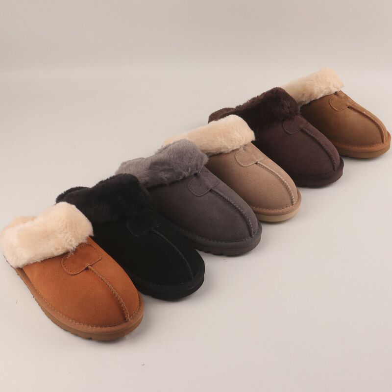 Qian Songyi Baotou Cotton Slippers for Men and Women Flat Warm Slippers Cross-Border Foreign Trade Snow Boots Wholesale Half Slippers