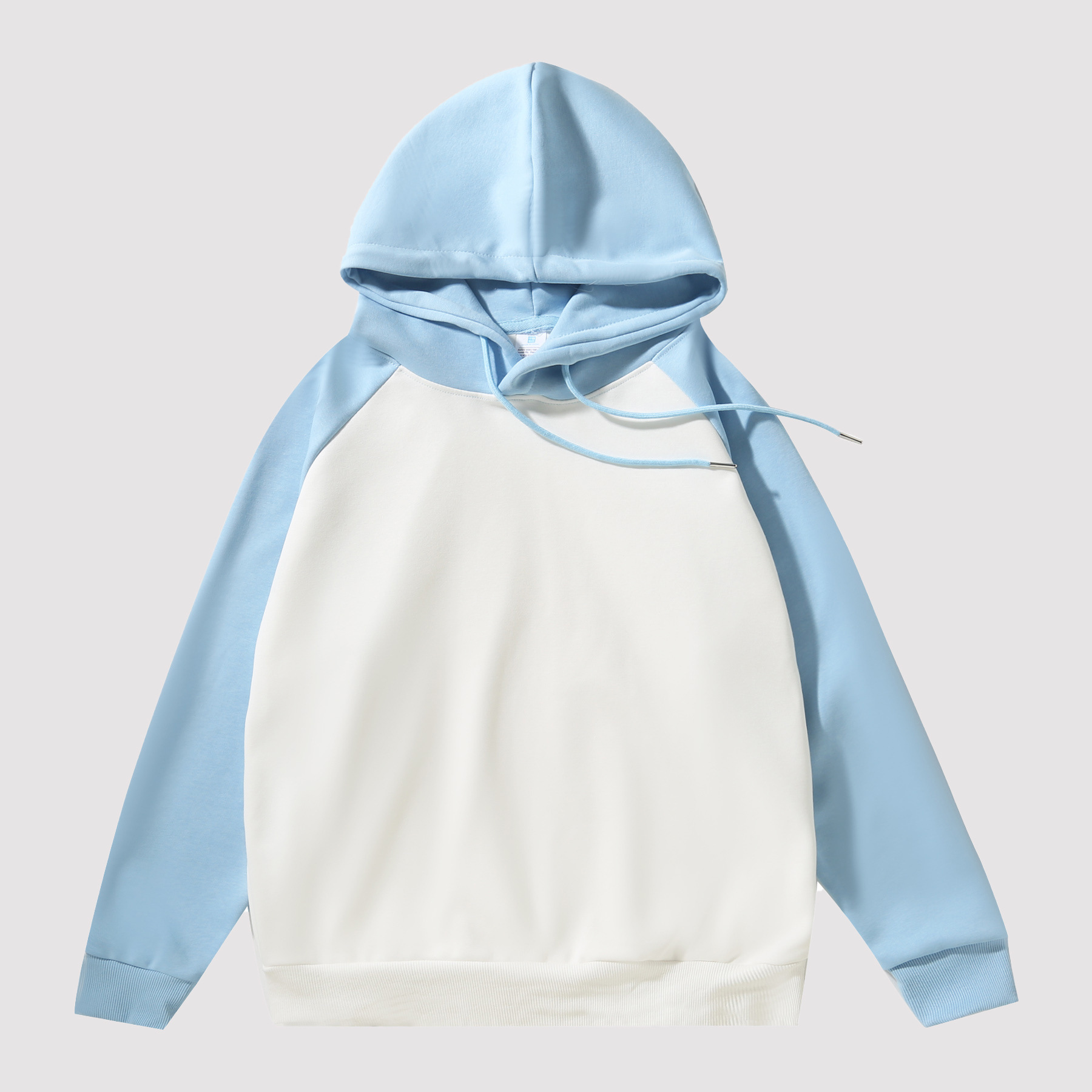 300g suéter con capucha pesado con mangas raglán sudadera con capucha a juego de colores versión coreana americana camisa de fondo con costuras en contraste suelta