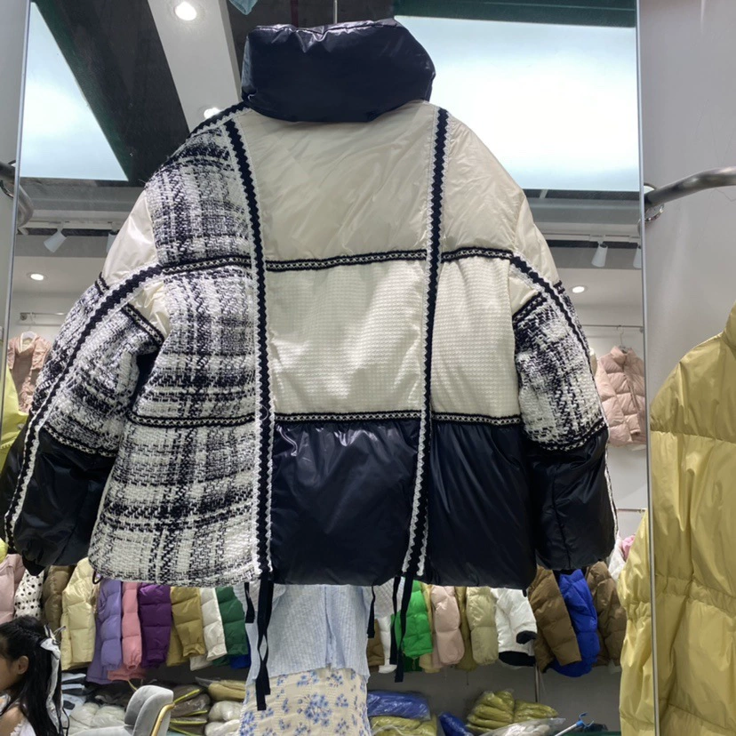 Демисезонная бархатная тёплая куртка с пуховым наполнителем, стиль Chanel, пух из утки
