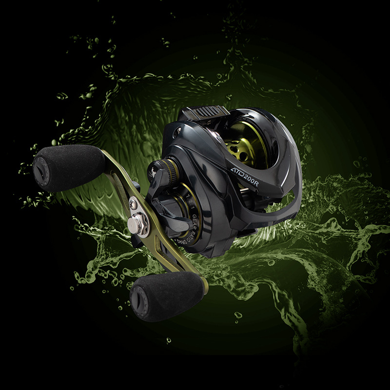 Navion nuevo ATD metal universal rueda de gota de agua anti-agua de mar tipo tambor Luya rebordear negro largo tiro rueda de pescado