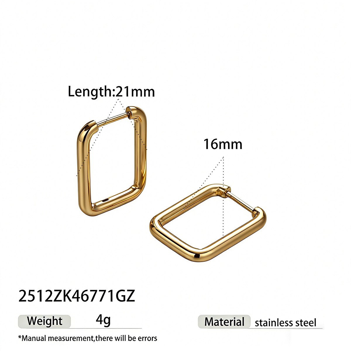 TENA Europa y los Estados Unidos venta transfronteriza aretes de acero inoxidable lujoso ligero de alto nivel brillante superficie de acero dorado joyas de orejas