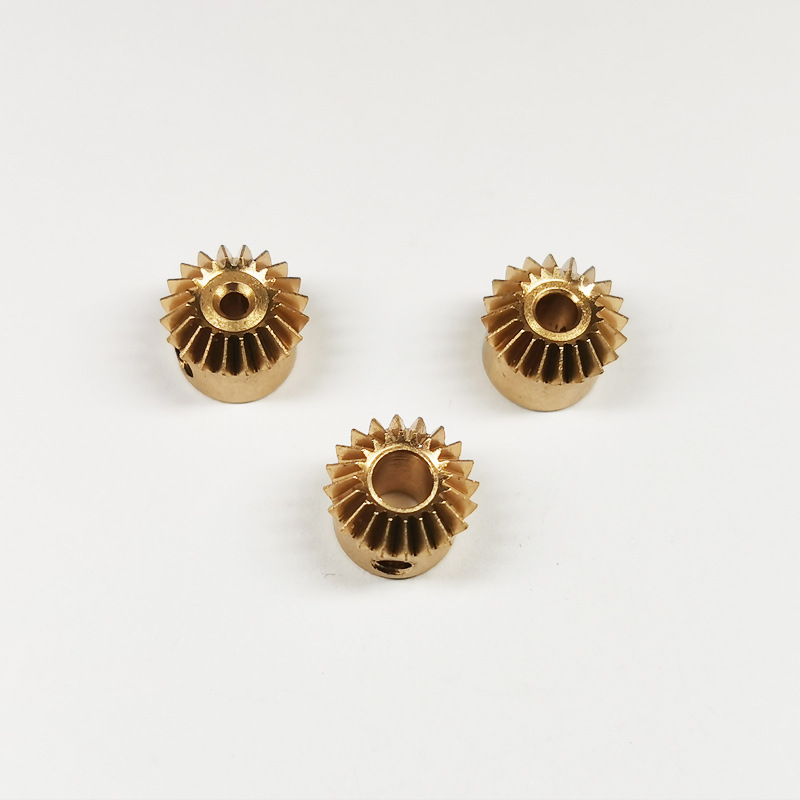 0.5模数20齿 轴孔2/3/4 伞齿轮 90度直角1:1传动 黄铜金属锥齿轮