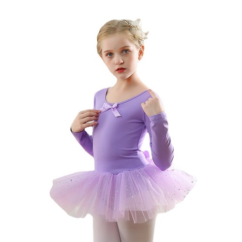 Sequined Skirt Dance Clothes Children's Women's Autumn and Winter Toddler Tutu Tutu Exam Practice Clothes Chinese Dance Clothes Long Sleeve Clothes