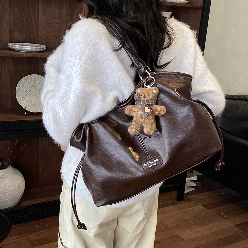 Túi tote nữ da PU , túi xách tay đi làm đựng đồ dung lượng lớn — Gạo trắng không có mặt dây chuyền, Màu cà phê Không có mặt dây chuyền, Màu nâu không có mặt dây chuyền, Đen không có mặt dây chuyền chi tiết 25