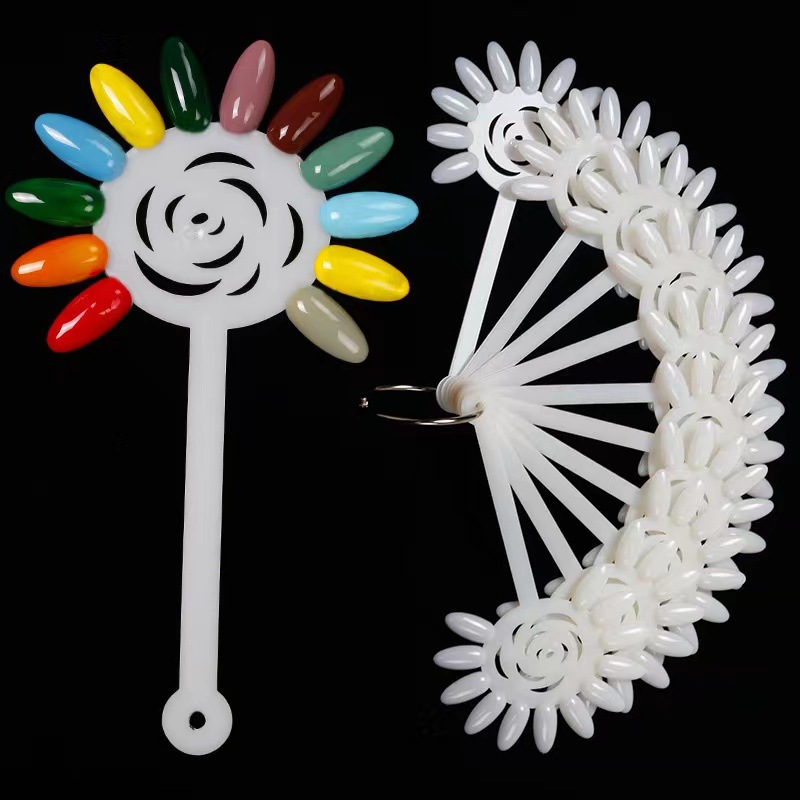 Unpa de color de manicura tarjeta de color solar esmalte de uñas práctica tablero de visualización muestra de color de uñas 10 piezas