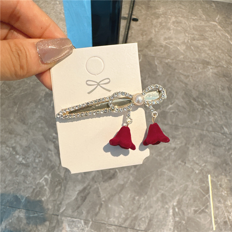 은방울꽃 라인스톤 - 물방울 리본