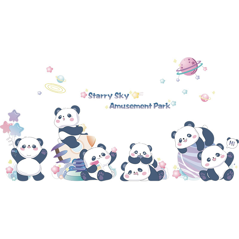 Nihaojewelry Gros Simple Mignon Dessin Animé Pandas Chambre Entrée Stickers Muraux display picture 5