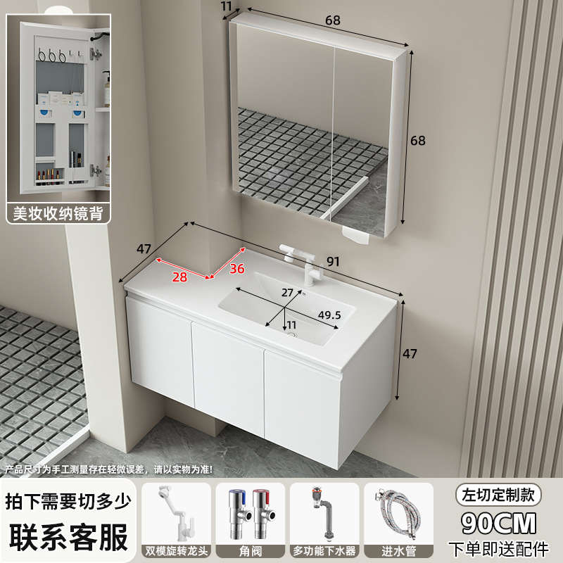 Ángulo cortado panal de abeja gabinete de baño cerámica integral lavabo de forma especial tamaño de inodoro envase lavabo de columna de tubo