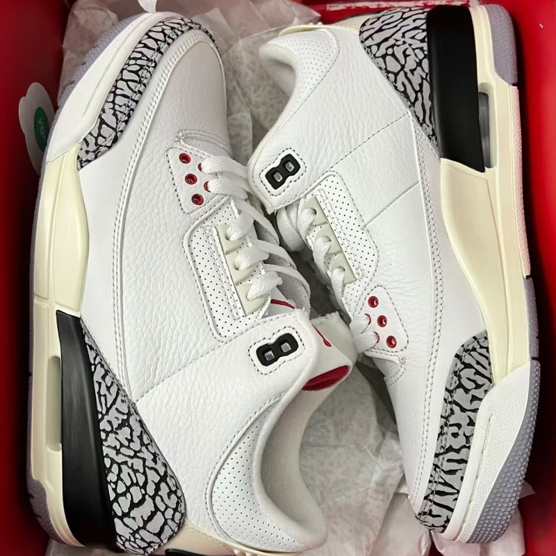 莆田靴工場国境を越えた直接供給 aj3 藤原ヒロシ ホワイトセメント ホワイトキャット クロワッサン 3 男女兼用カジュアルバスケットボールシューズ|undefined