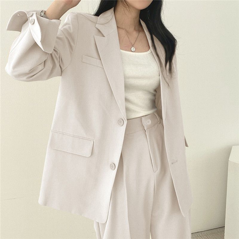 Sanlidadi Women's Casual Suit Jacket Loose Retro Fashionable Outerwear For Spring And Autumn_ecoleips.com
