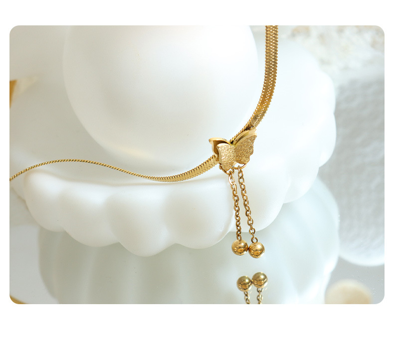 Fashion Butterfly Titanium Steel Choker Plating Stainless Steel Necklaces_colorza_3