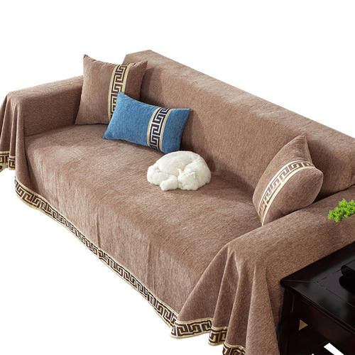 Hot-selling Chinese-style sofa covers for cross-border markets—scratch-resistant chenille sofa slipcovers, wholesale sofa blankets