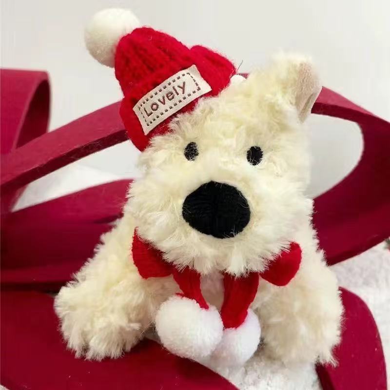 Hermoso West Highlands colgante bolsos colgantes dibujos animados perros peludos muñecas accesorios llaveros regalos creativos