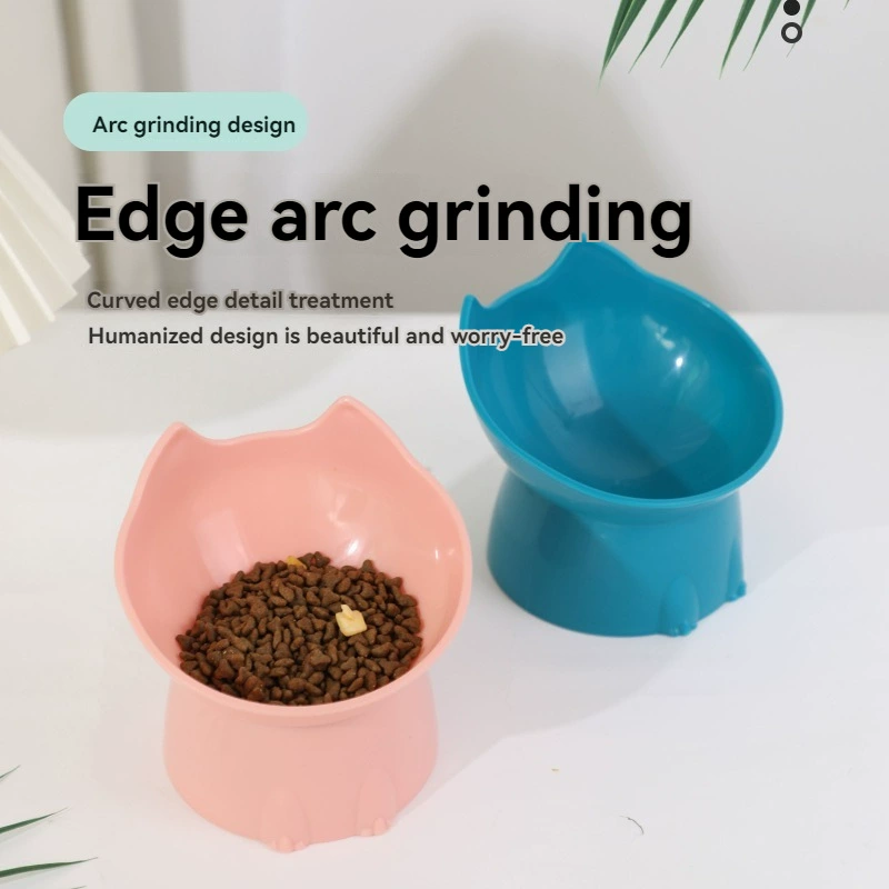 Миска для кошек и собак с длинными ушами, большая емкость, наклонная, с защитой шеи, непроливаемая, пластиковая, на подставке