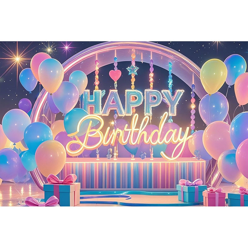 Fondo de fiesta con pancarta de feliz cumpleaños 2025, tela colgante para fotos con tema de cumpleaños, decoración fotográfica.