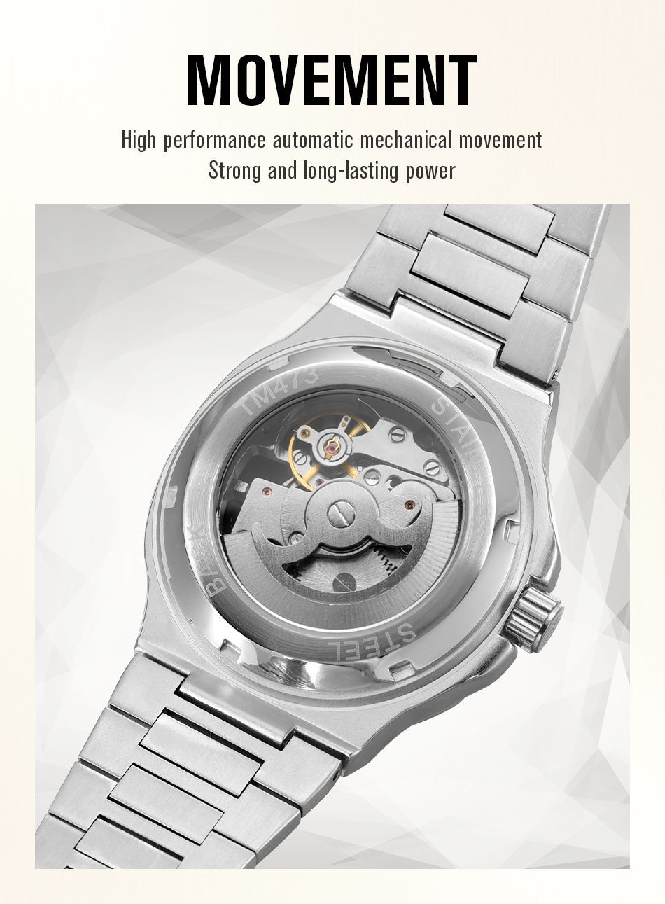 Men's Automatic Mechanical Watch European Style Hollow Design_voghion.com