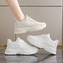 老爹鞋女2025春季新款时尚厚底增高休闲单鞋网面轻便跑步女鞋批发