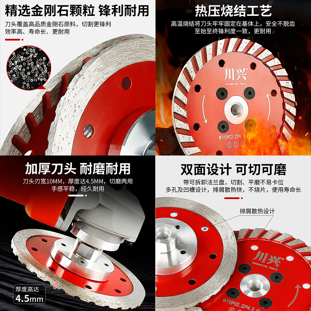 Hoja de esmerilado unilateral de diamante, granito, piedra de hormigón, biselado, corte, corte, amoladora angular ranurada, hoja de sierra gruesa