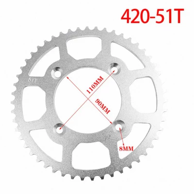 530 sprocket for motorcycle Dəbilqə (Kaska) aksesuarları - 4-holes-420-51-teeth-90mm-inner-hole-spacing-110mm