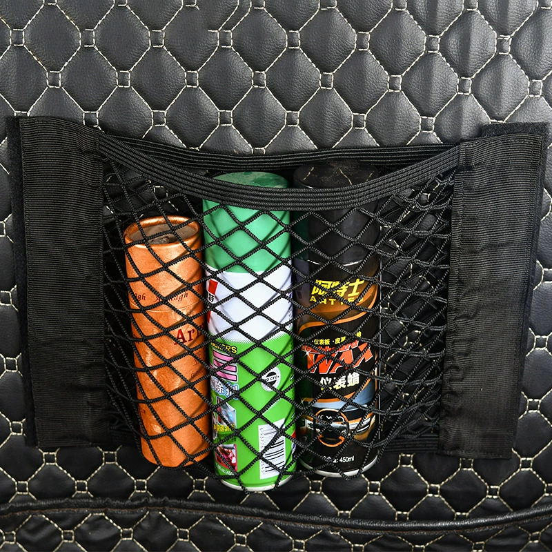 Спинка сиденья двухслойная эластичная сетка на липучке багажник фиксированная сетка для хранения автомобиля сумка для хранения автомобильные принадлежности
