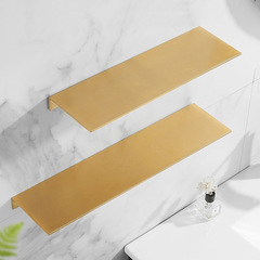 Brushed gold bathroom storage rack wall-mounted hole-free toilet shower room bathroom storage rack washbasin