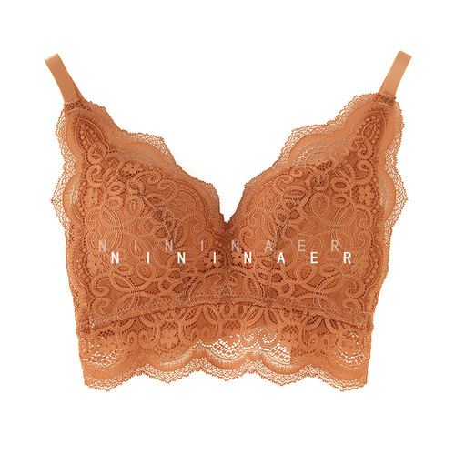 NININAER comfortable non-empty French triangle cup lace bra small breast push-up push-up thin underwire-free underwear