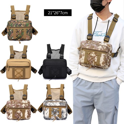 Cross-border tactical chest bag new sports vest chest bag camouflage trend outdoor workwear vest tactical backpack