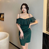 Hip Wrap Strap Dress Temperament Open Back Night Show KTV Tight Women's Short Skirt