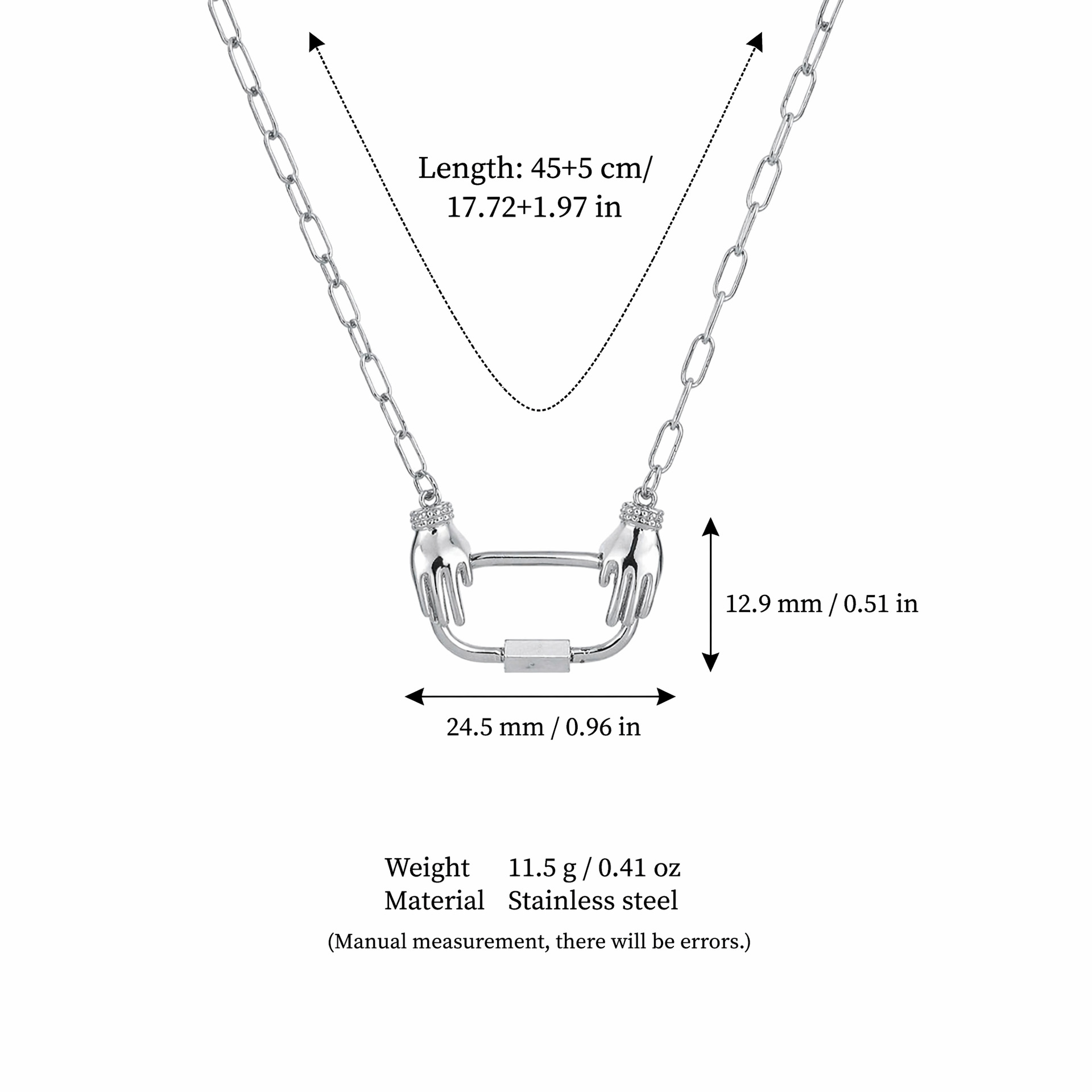 Collier à la main en argent