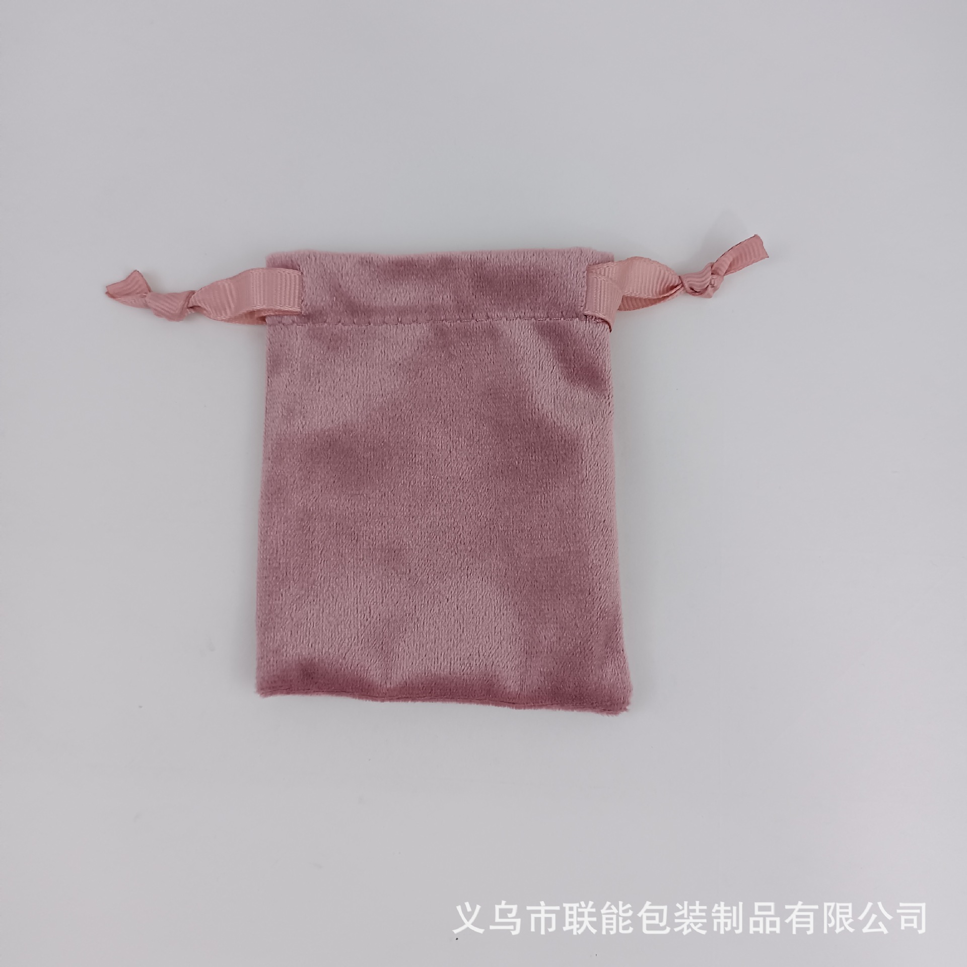 핑크 보라색 벨벳 drawstring 벨벳 가방; 8*10cm