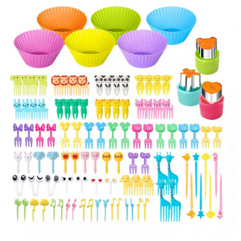 Japón hogar dibujos animados horquilla de fruta creativa para niños animales lindos horquilla de fruta de plástico set Bento stick