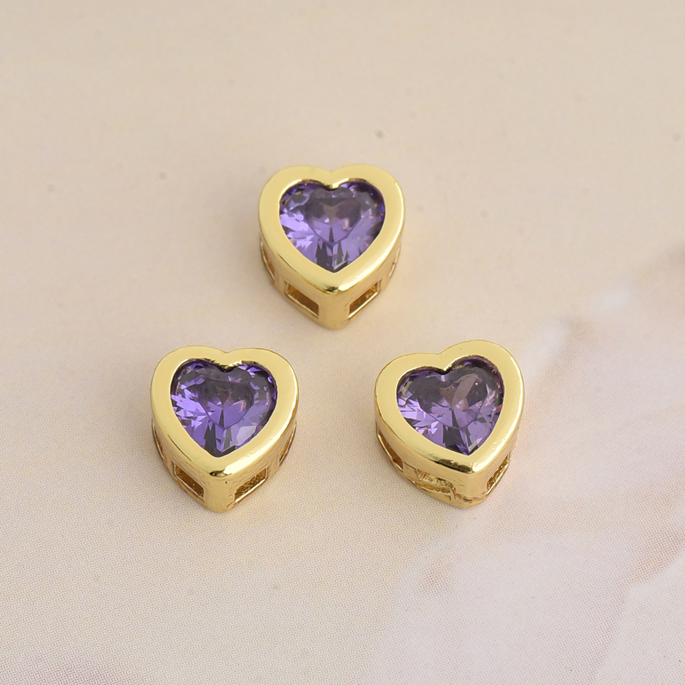 Heart Shape Pattern 1 Piece Copper Zircon Heart Shape