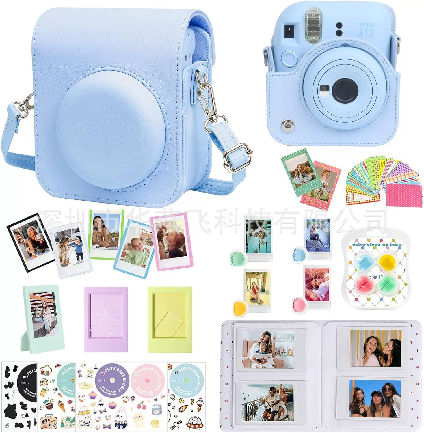 Набор аксессуаров Polaroid — сумка, фотоальбом, рамки и стикеры, компактный комплект, 5 цветов