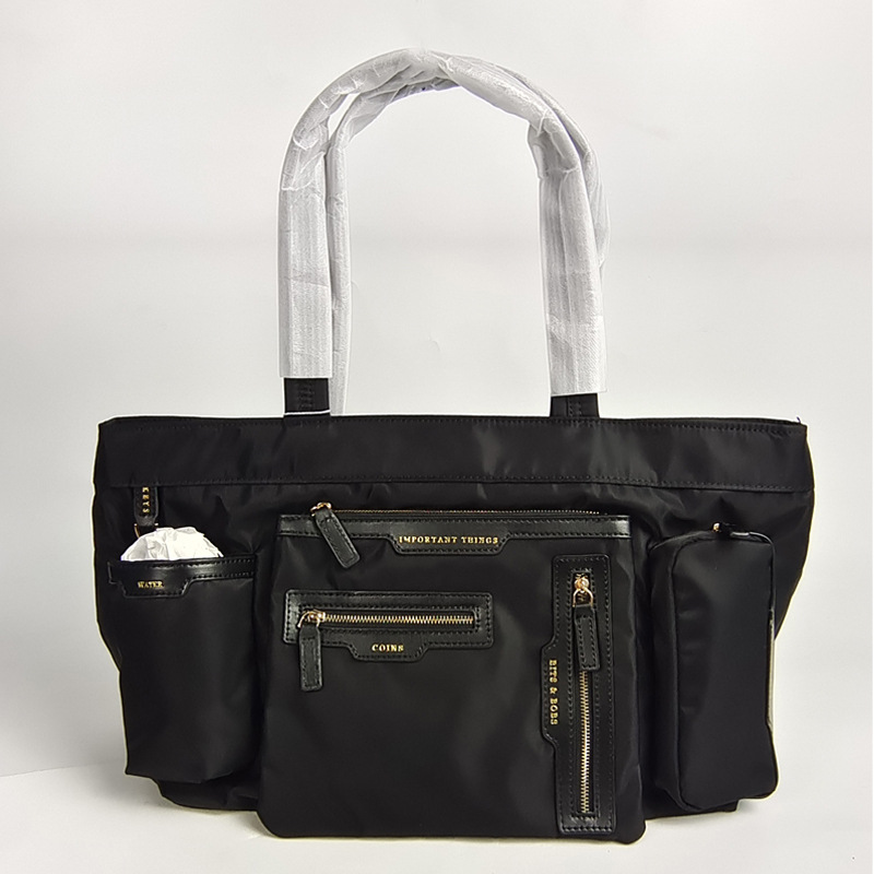 ANYA安雅带标尼龙女包妈咪包英国设计师多功能多口袋手提包单肩包