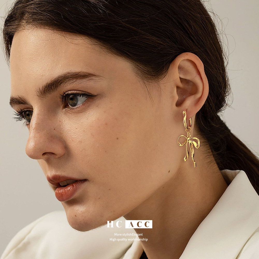 fashion-european-and-american-style-copper-plated-real-gold-niche-bow-design-earrings-light-luxury-high-end-sense-atmospheric-ins-style-earrings