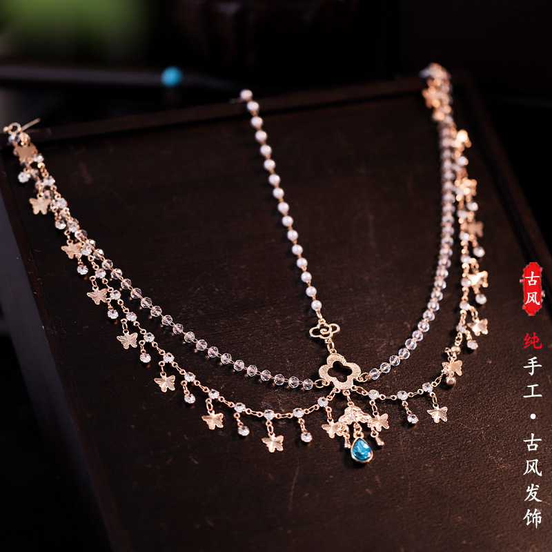 Exoticism Dunhuang Hair Ornaments Elegant Temperament Handmade Western Region Eyebrow Drop Hair Lian Hanfu Joker Daily Accessories