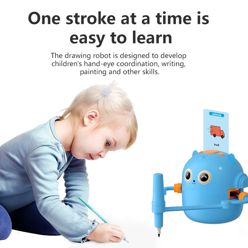 Robot transfronterizo para la educación temprana infantil enseña a los niños a dibujar juguetes de dibujo inteligente robot educativo chino e inglés