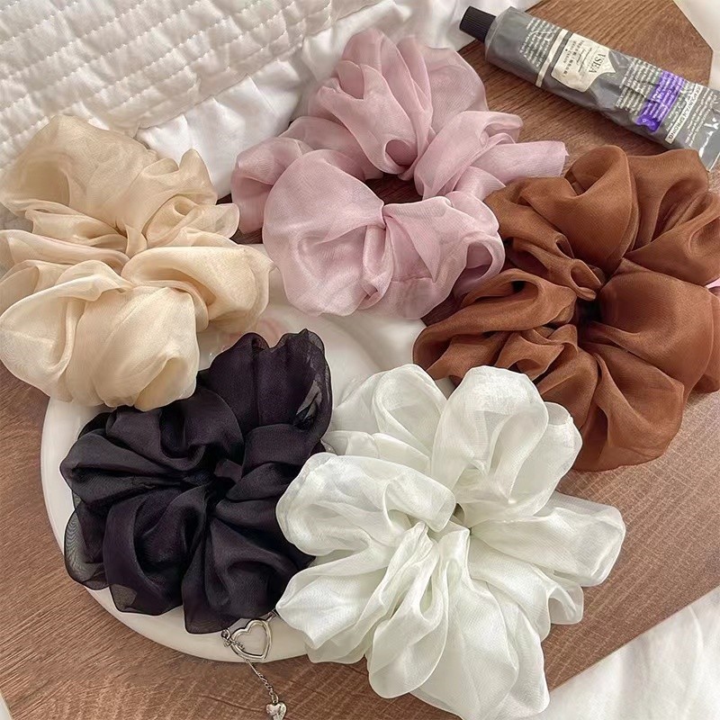 Casual Simple Style Solid Color Cloth Handmade Pleated Hair Tie display picture 1