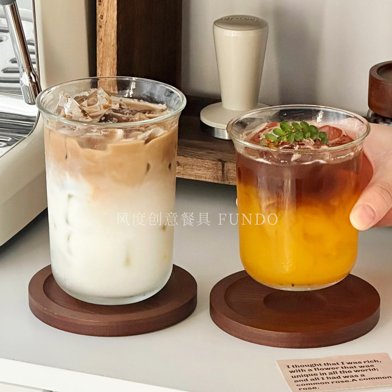 Ins-Style Coffee Cup with Anti-Spill Rim, Simple Cold Drink Milk Tea Cup, Water Cup, Cold Drink Cup, Latte Cup