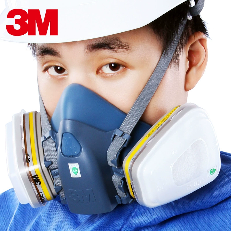 Противогаз 3M 7502 с силиконовой защитной маской 6057, аэрозольная краска, маска органических паров 7501