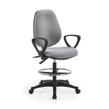 舒适蓝色麻绒布办公电脑椅久坐不累升降职员椅无扶手学生学习椅子