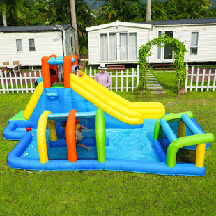Amf Inflatable Castle Home Outdoor Oxford Cloth Inflatable Slide Jumping Bed Family Children's Party Amusement Equipment