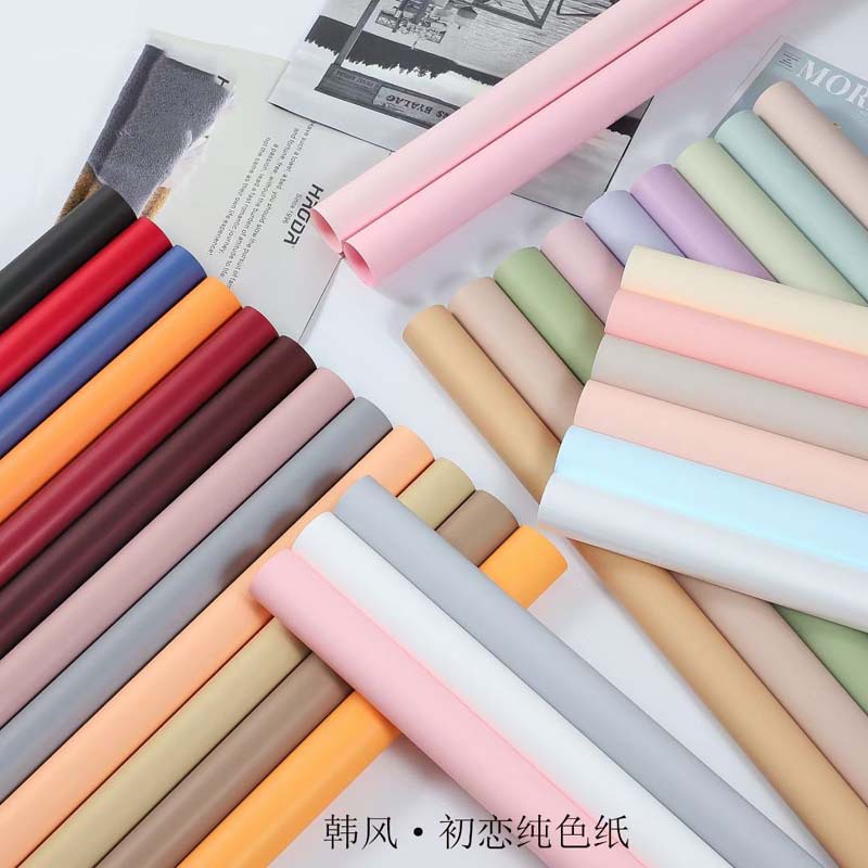 韩式新品鲜花包装纸纯色纸初恋纯色欧雅纸鲜花礼品包装纸花店用品