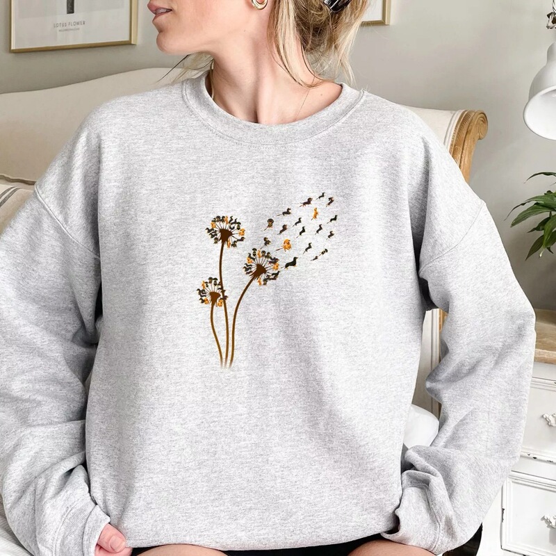 Dandelion Dog Sweatshirt Dog Lover Top Amazon Autumn/Winter New Long Sleeve Pullover Sweatshirt Pure Cotton