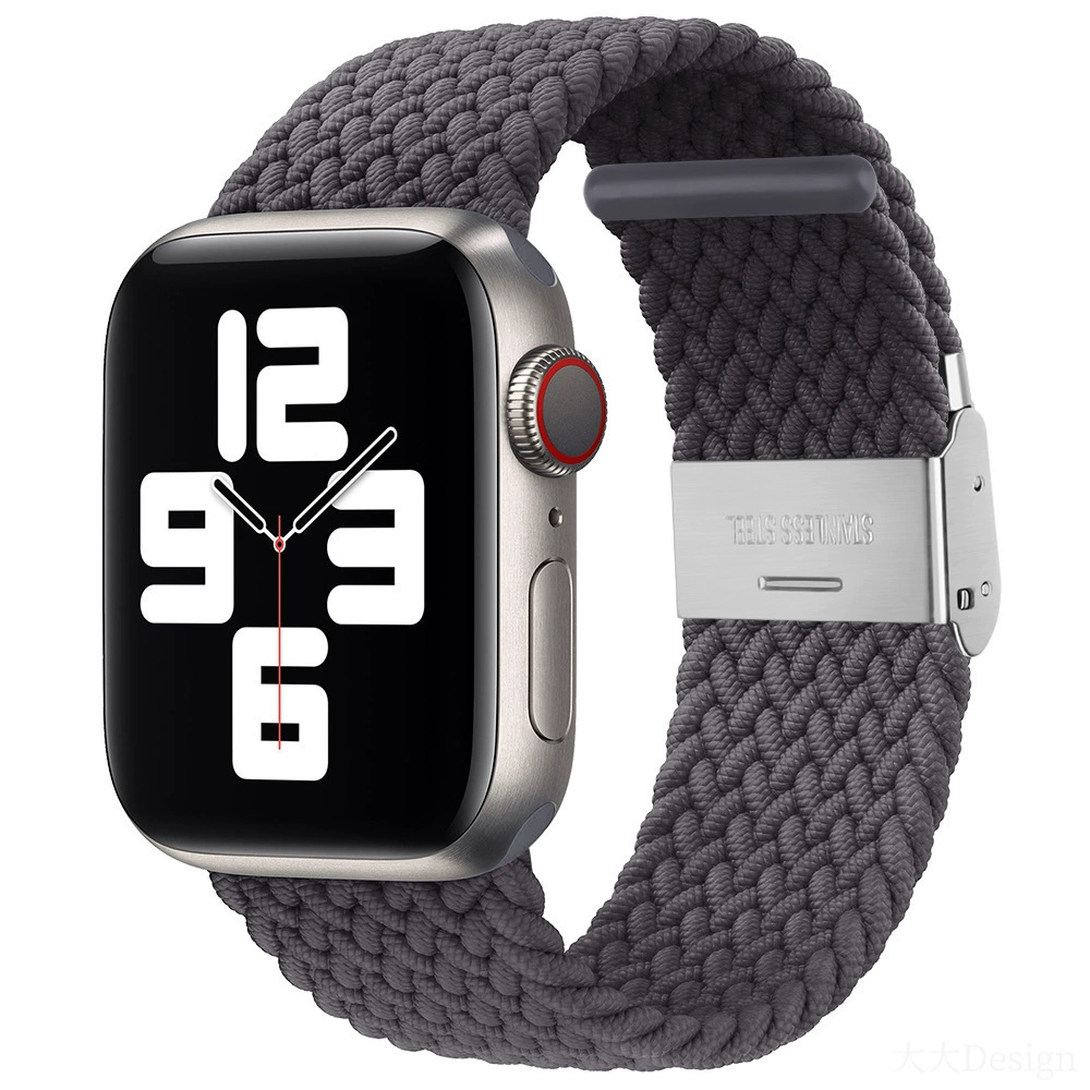 Совместимо с Apple Watch 5-6-7-8-9-10 поколения Snap-on нейлоновый плетёный ремешок iWatch S10 регулируемый браслет