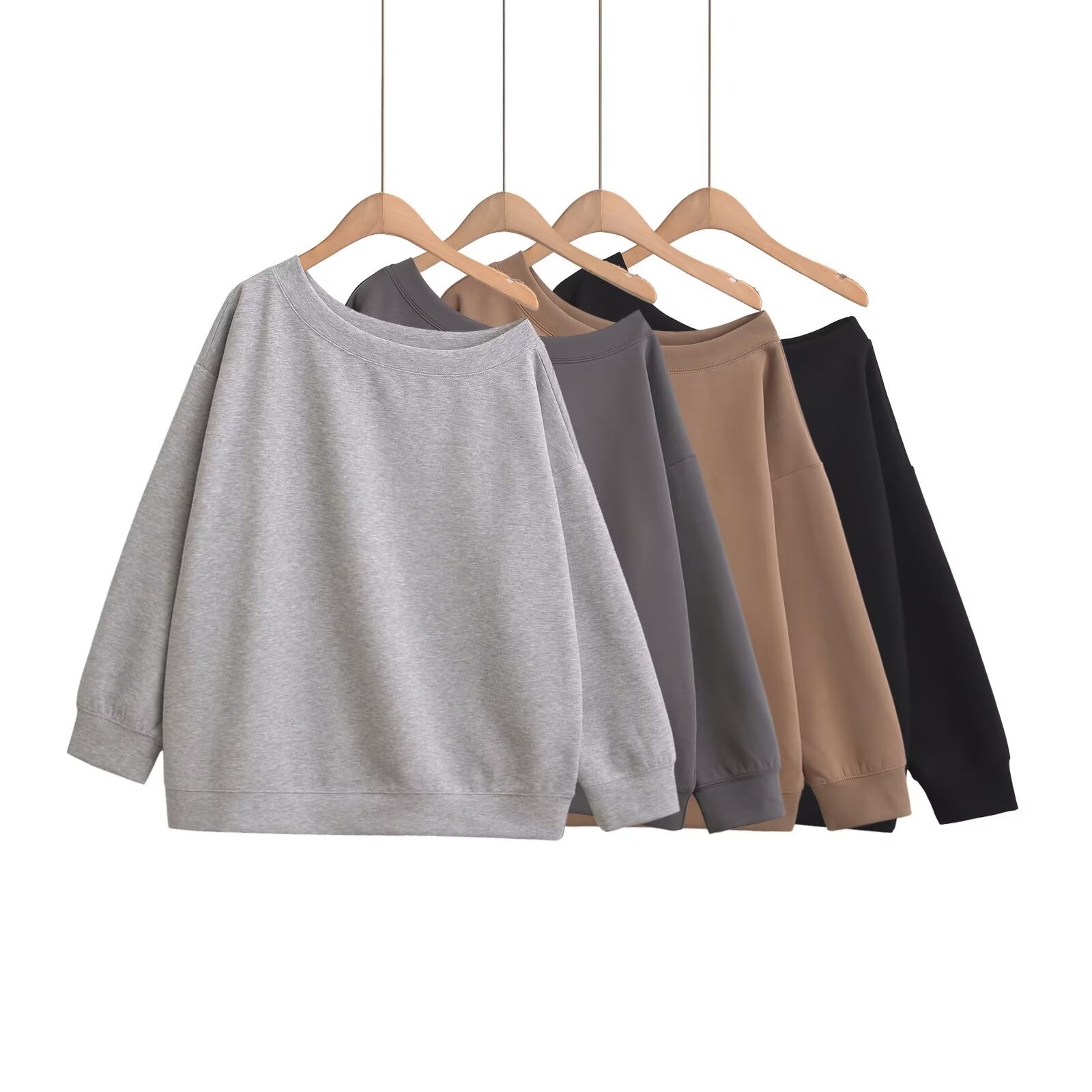 Designing Long-sleeved Sweatshirt Women's 2024 Autumn New Spice Girl Casual Loose Shoulder Casual Top