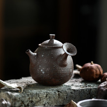 晴先生手工粗陶急须壶短侧把壶功夫茶壶老岩泥柴烧色日式和风茶具